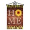 G128 Combo Pack Garden Flag Hanger 14IN & Garden Flag Home Sunflower on Rustic Wood 12x18IN Printed Double Sided Blockout Fabric
